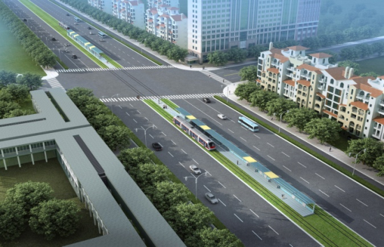 大汉阳地区现代有轨电车试验线BT项目效果图